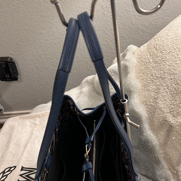 Authentic Mcm Visetos Tote Reversible blue Bag MM size - Picture 3 of 17